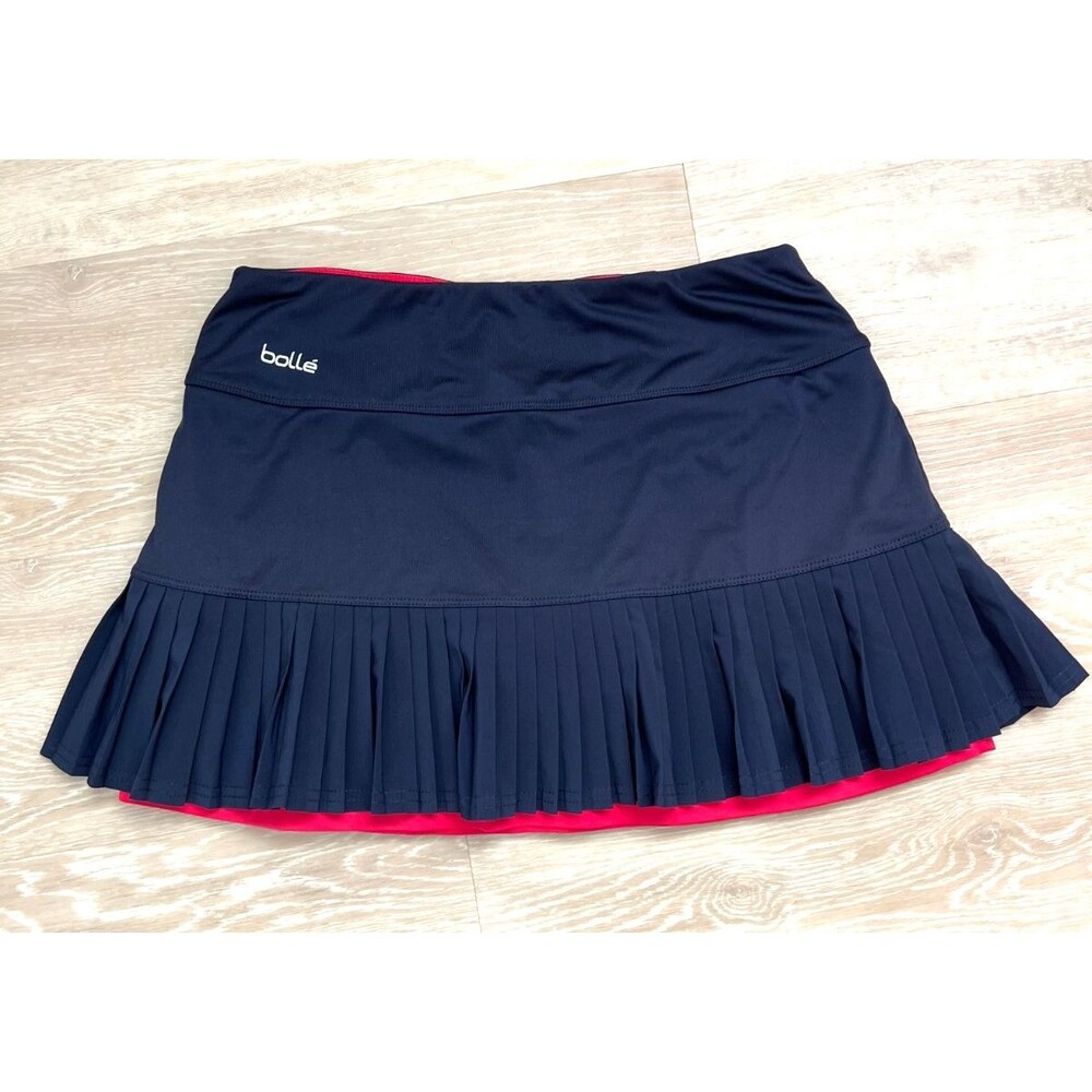 Bolle Pleated Tennis Skort – Size M – Navy with Hot Pink Shorts – 13” Length